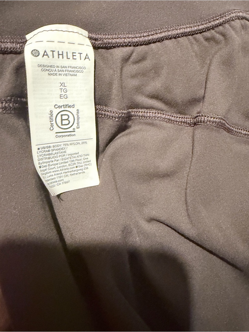 Athleta Girls' Chocolate Brown Performance Leggings